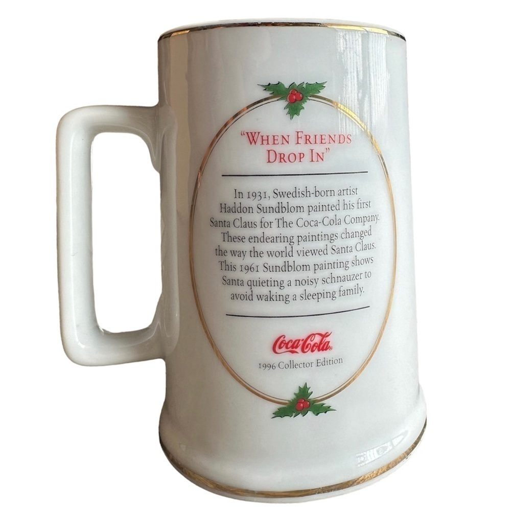Vintage 1996 Coca Cola Santa When Friends Drop In Coffee Cup Collector E…​​​​​ - Picture 2 of 4